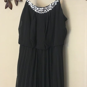 Bisou Bisou Black Maxi Gown, Jewel Neckline